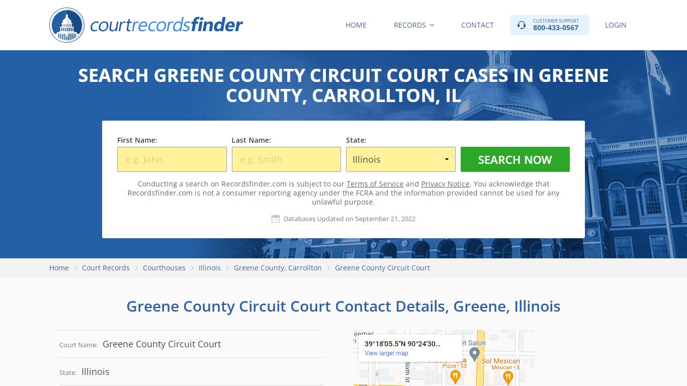 Greene County Circuit Court Case Search - Greene County, IL - RecordsFinder